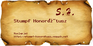 Stumpf Honorátusz névjegykártya